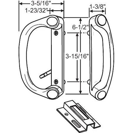 Strybuc HANDLE SET WHITE 13-508W